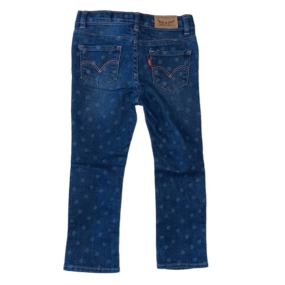 LEVIS Girls Polka Dot Skinny Jeans with Pink Stitching | Size 3T | EUC - Picture 2 of 4